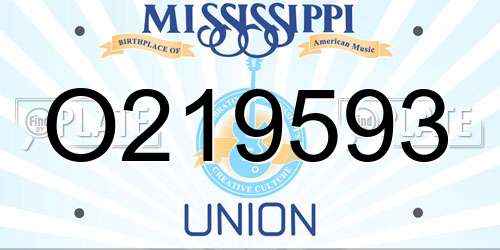 O219593 Mississippi License Plate