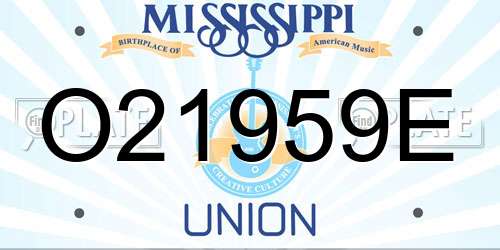 O21959E Mississippi License Plate