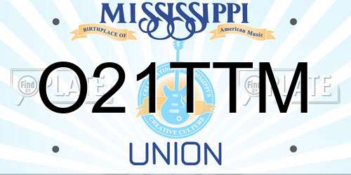 O21TTM Mississippi License Plate