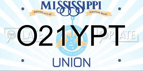 O21YPT Mississippi License Plate