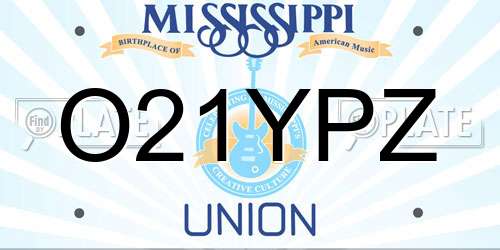O21YPZ Mississippi License Plate
