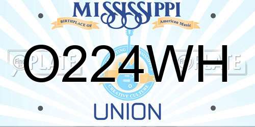 O224WH Mississippi License Plate