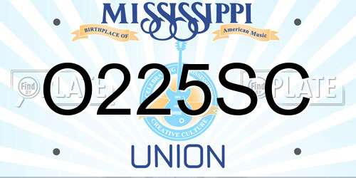 O225SC Mississippi License Plate