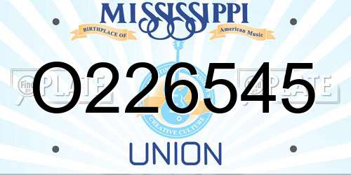 O226545 Mississippi License Plate
