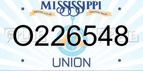 O226548 Mississippi License Plate