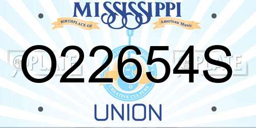 O22654S Mississippi License Plate