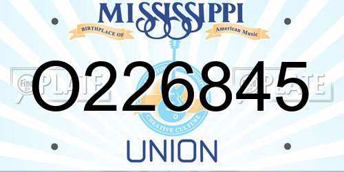 O226845 Mississippi License Plate