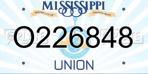 O226848 Mississippi License Plate