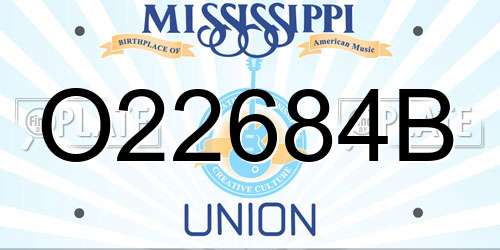 O22684B Mississippi License Plate
