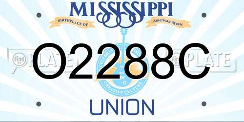 O2288C Mississippi License Plate