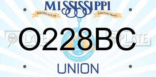 O228BC Mississippi License Plate