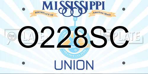 O228SC Mississippi License Plate