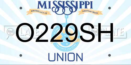 O229SH Mississippi License Plate