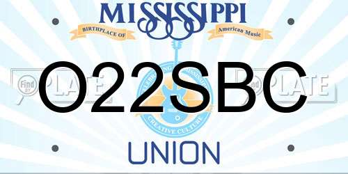 O22SBC Mississippi License Plate