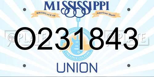 O231843 Mississippi License Plate