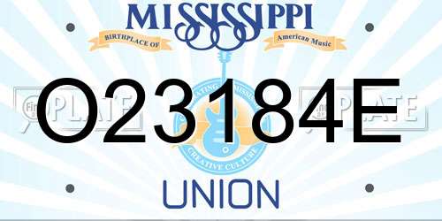 O23184E Mississippi License Plate