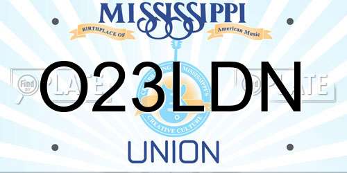 O23LDN Mississippi License Plate