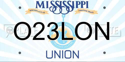 O23LON Mississippi License Plate