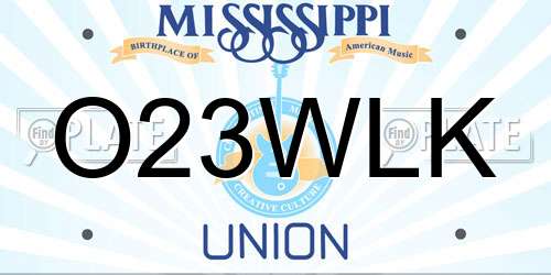 O23WLK Mississippi License Plate