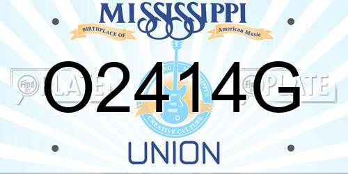 O2414G Mississippi License Plate