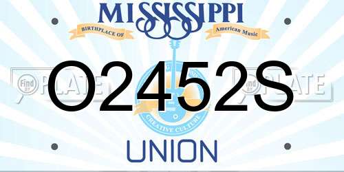O2452S Mississippi License Plate