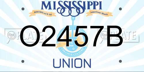 O2457B Mississippi License Plate