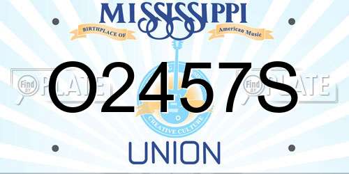 O2457S Mississippi License Plate