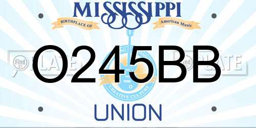 O245BB Mississippi License Plate