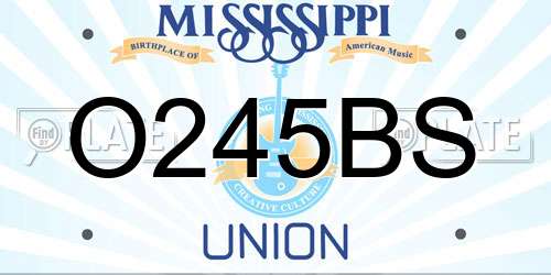 O245BS Mississippi License Plate