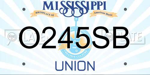 O245SB Mississippi License Plate