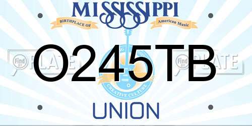 O245TB Mississippi License Plate