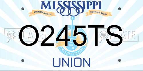 O245TS Mississippi License Plate
