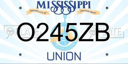 O245ZB Mississippi License Plate