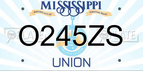 O245ZS Mississippi License Plate