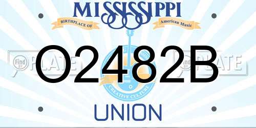 O2482B Mississippi License Plate