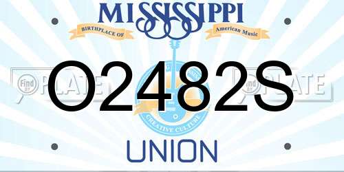 O2482S Mississippi License Plate