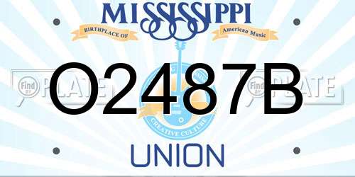 O2487B Mississippi License Plate