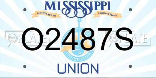 O2487S Mississippi License Plate