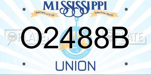 O2488B Mississippi License Plate