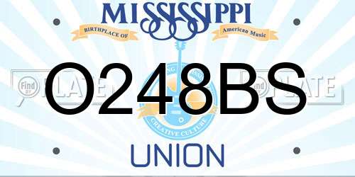 O248BS Mississippi License Plate