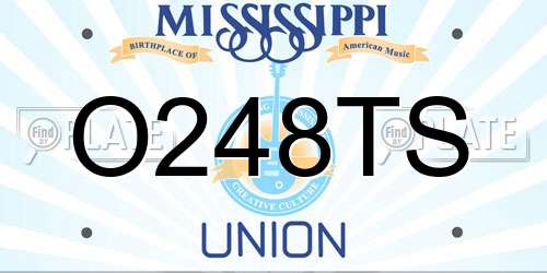 O248TS Mississippi License Plate