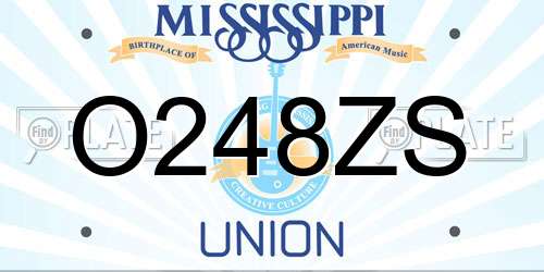O248ZS Mississippi License Plate