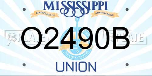O2490B Mississippi License Plate