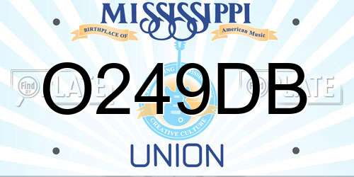 O249DB Mississippi License Plate