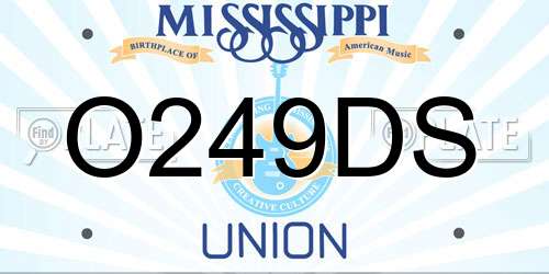 O249DS Mississippi License Plate