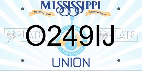 O249IJ Mississippi License Plate
