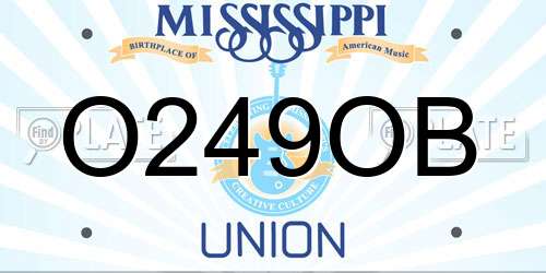 O249OB Mississippi License Plate