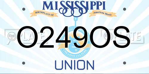 O249OS Mississippi License Plate