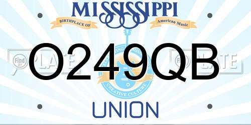 O249QB Mississippi License Plate