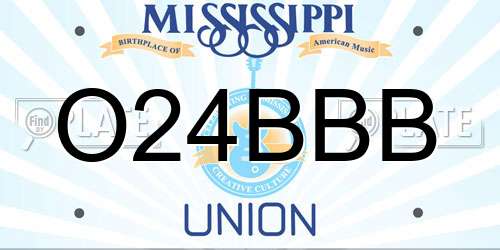 O24BBB Mississippi License Plate